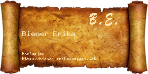 Biener Erika névjegykártya